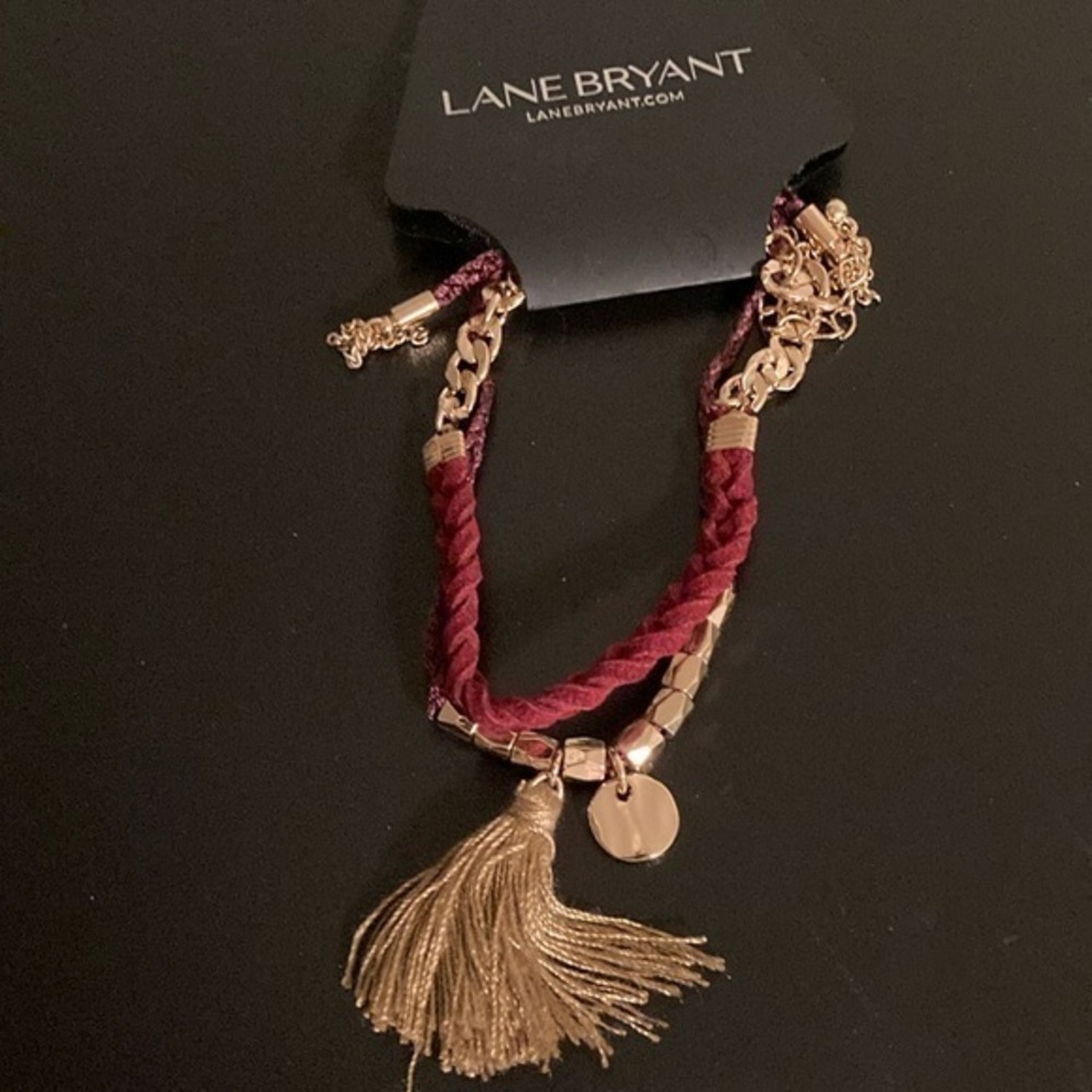 Lane Bryant Red and Gold Statement Necklace